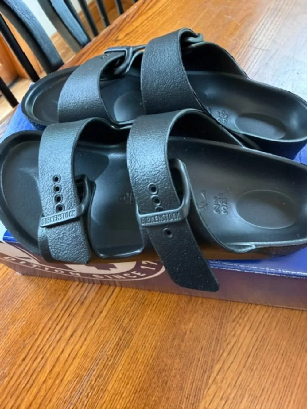 Birkenstock Girls Arizona EVA Black Sandals Size 32 US 1 Narrow NIB